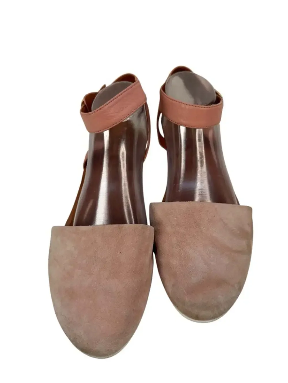 FitFlop Cova Closed Toe Suede Comfort Sandals Blush Pink Ankle Strap Womens 10